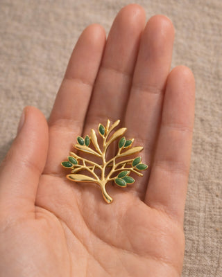 BROŠ MASLINA x gold plated