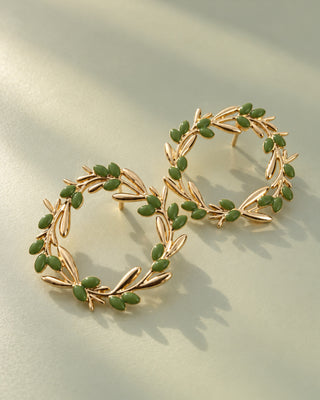 NAUŠNICE VIJENAC MASLINE x gold plated