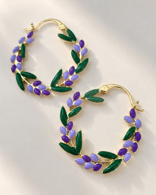 NAUŠNICE VIJENAC LAVANDE x gold plated