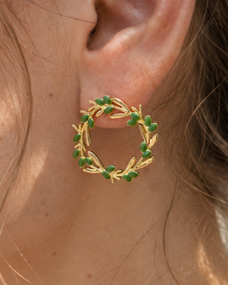 NAUŠNICE VIJENAC MASLINE x gold plated