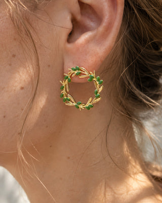 NAUŠNICE VIJENAC MASLINE x gold plated