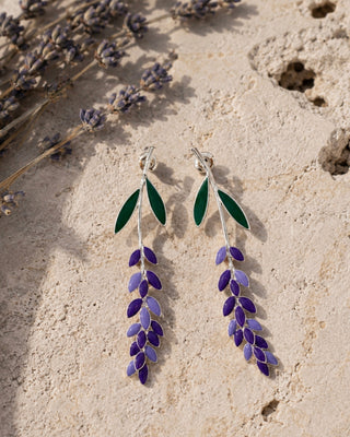 Naušnice LAVANDA x silver plated